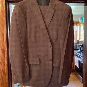 Brown, light plaid suit